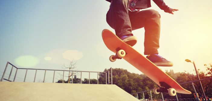 skateboarding-jumping-at-sunrise
